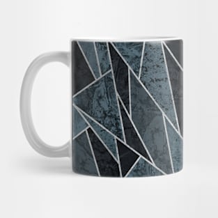 Shattered Blue Ice - Abstract Mosaic Pattern Mug